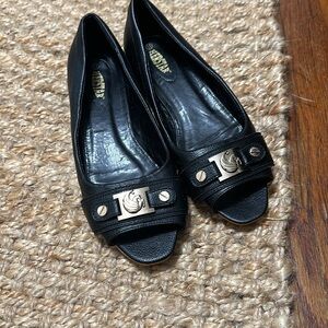 Herstar Leather Peek a Boo Flats